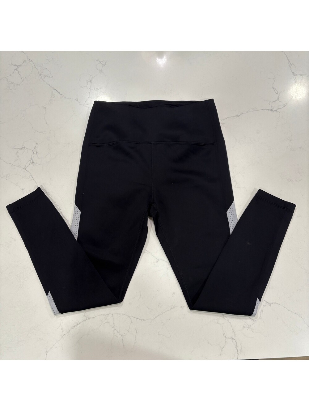 ZYIA Active Black Mesh Panel Ankle Leggings